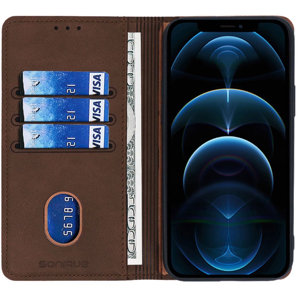 Θήκη Πορτοφόλι Vintage Magnet Wallet Sonique Xiaomi Redmi 15C 4G 173mm / Redmi 15C 5G 173mm / Poco C85 4G Καφέ