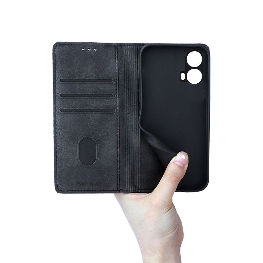 Θήκη Πορτοφόλι Vintage Magnet Wallet Sonique Motorola Moto G34 5G Μαύρο