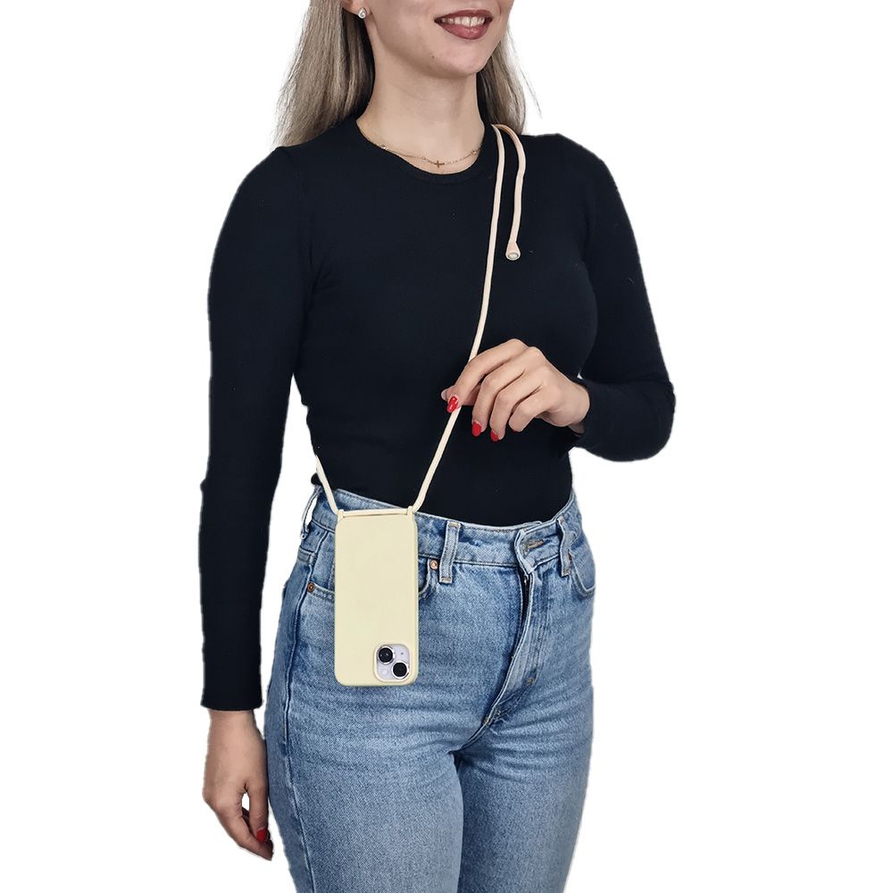 Θήκη Σιλικόνης με Κορδόνι CarryHang Sonique Apple iPhone 17 Pro Μπεζ