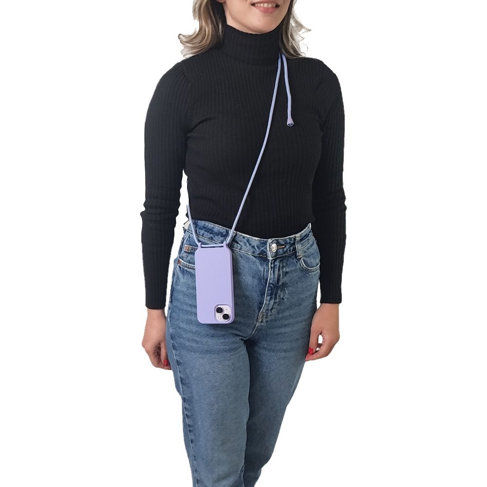 Θήκη Σιλικόνης με Κορδόνι CarryHang Sonique Apple iPhone 17 Pro Max Λιλά