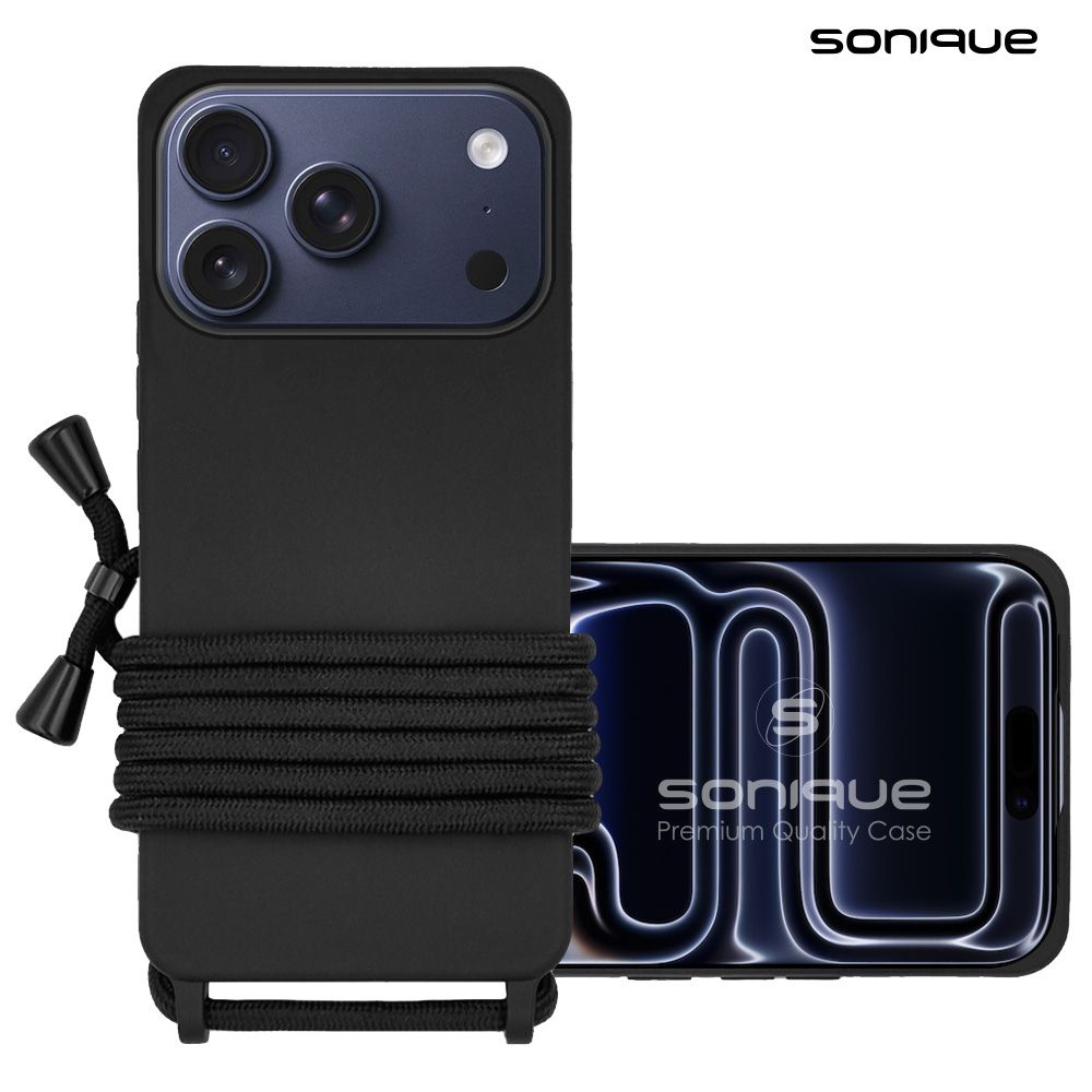Θήκη Σιλικόνης με Κορδόνι CarryHang Sonique Apple iPhone 17 Pro Max Μαύρο