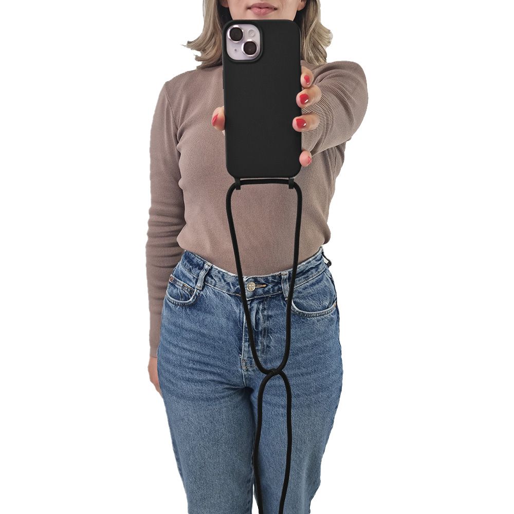 Θήκη Σιλικόνης με Κορδόνι CarryHang Sonique Apple iPhone 17 Pro Max Μαύρο