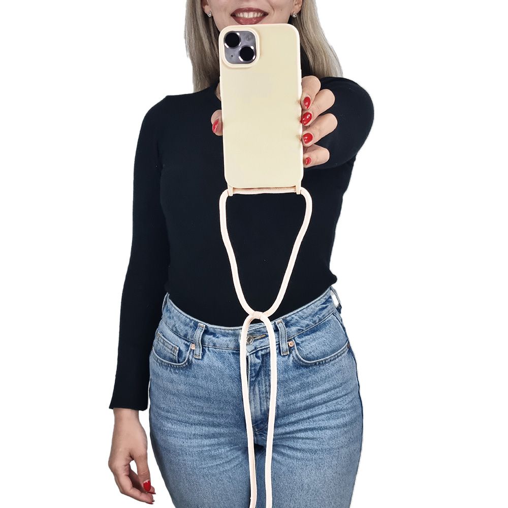 Θήκη Σιλικόνης με Κορδόνι CarryHang Sonique Apple iPhone 17 Pro Max Μπεζ