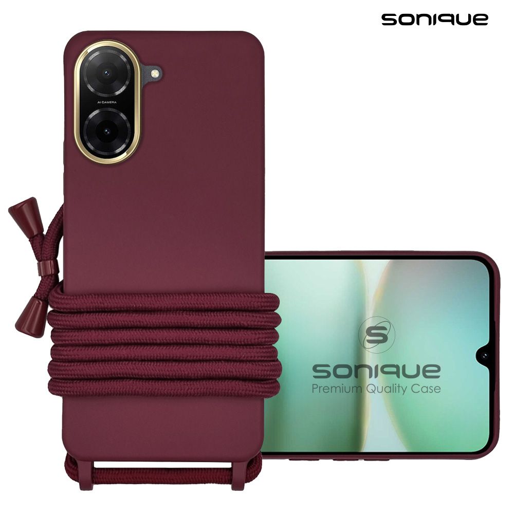 Θήκη Σιλικόνης με Κορδόνι CarryHang Sonique Xiaomi Redmi A5 4G (173.45mm) Μπορντό