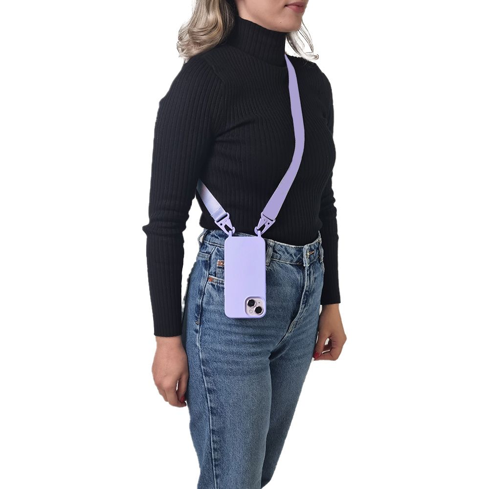 Θήκη Σιλικόνης με Strap CarryHang Sonique Apple iPhone 17 Λιλά