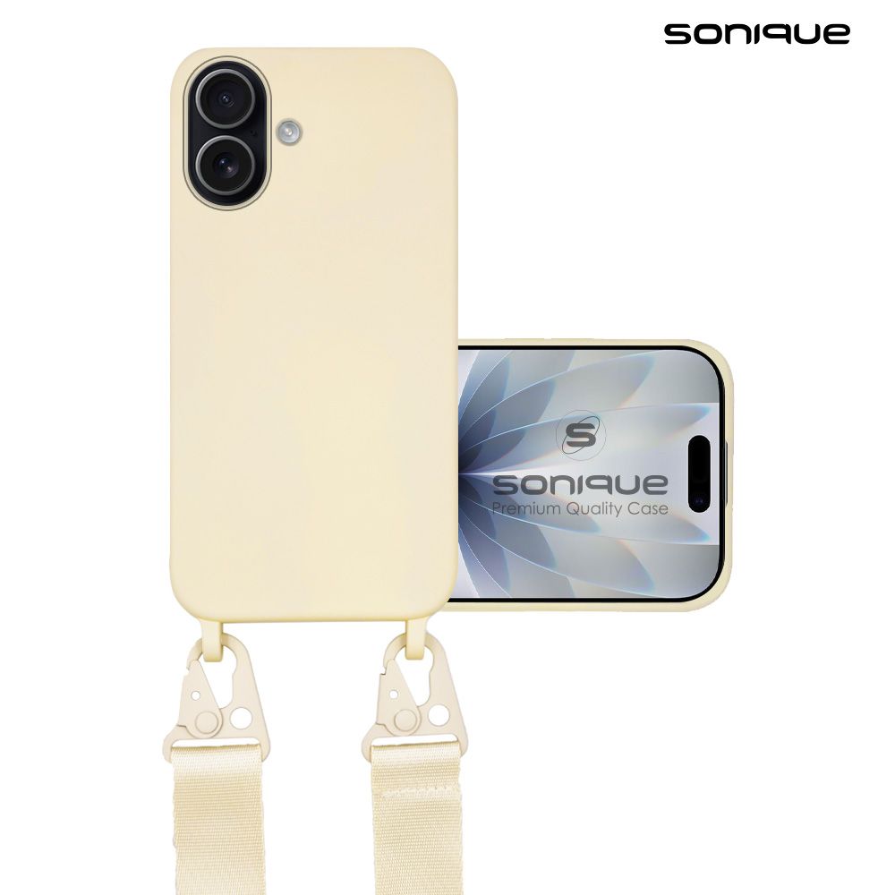 Θήκη Σιλικόνης με Strap CarryHang Sonique Apple iPhone 17 Μπεζ