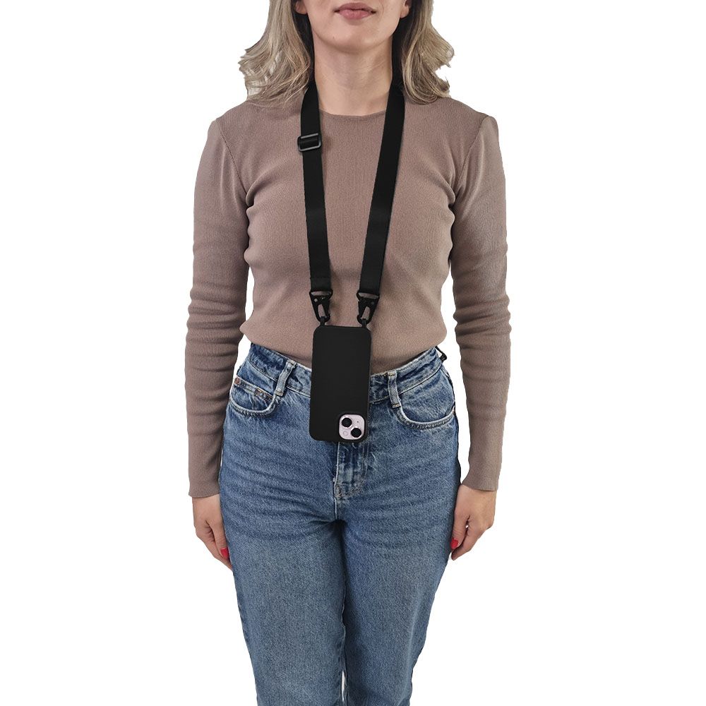 Θήκη Σιλικόνης με Strap CarryHang Sonique Apple iPhone 17 Pro Μαύρο