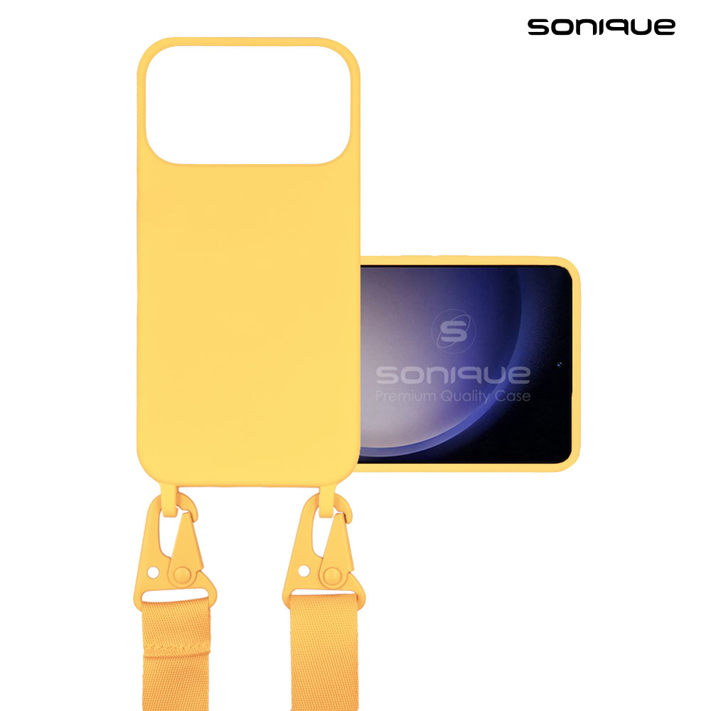 Θήκη Σιλικόνης με Strap CarryHang Sonique Apple iPhone 17 Pro Max Κίτρινο