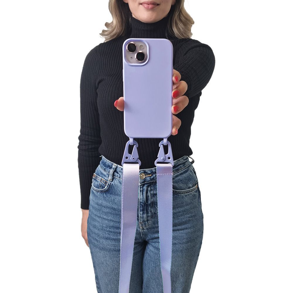 Θήκη Σιλικόνης με Strap CarryHang Sonique Apple iPhone 17 Pro Max Λιλά