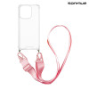 Θήκη Σιλικόνης με Strap Sonique Armor Clear Oppo A5 Pro 5G Ροζ