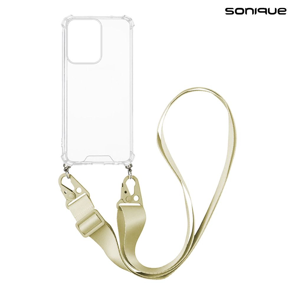 Θήκη Σιλικόνης με Strap Sonique Armor Clear Oppo Reno13 Pro 5G Μπεζ