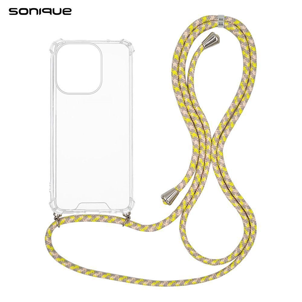 Θήκη Σιλικόνης με Κορδόνι Sonique Armor Clear Oppo A5 Pro 5G Rainbow Κίτρινο