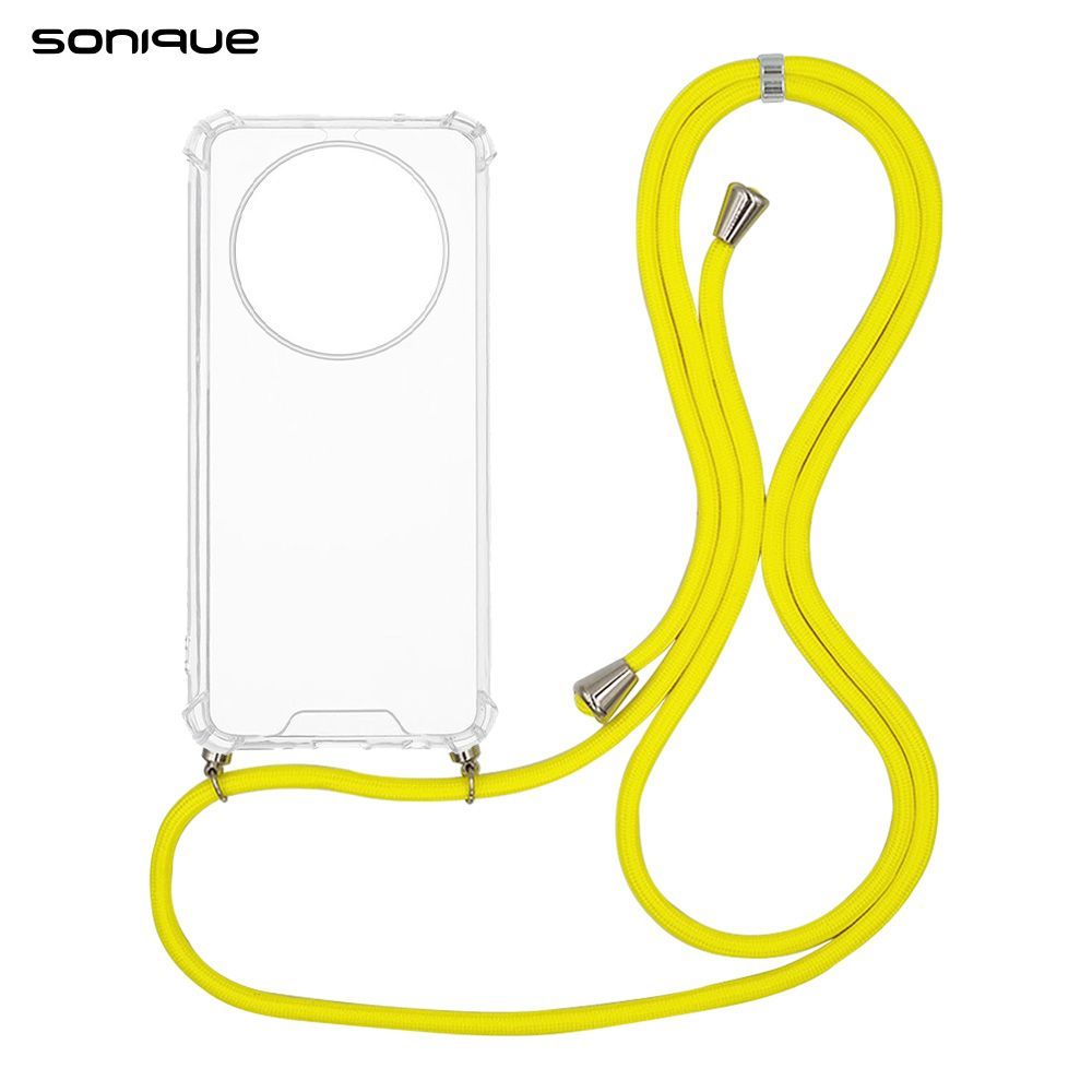 Θήκη Σιλικόνης με Κορδόνι Sonique Armor Clear Oppo Reno12 F 5G / Oppo Reno12 FS 5G Κίτρινο