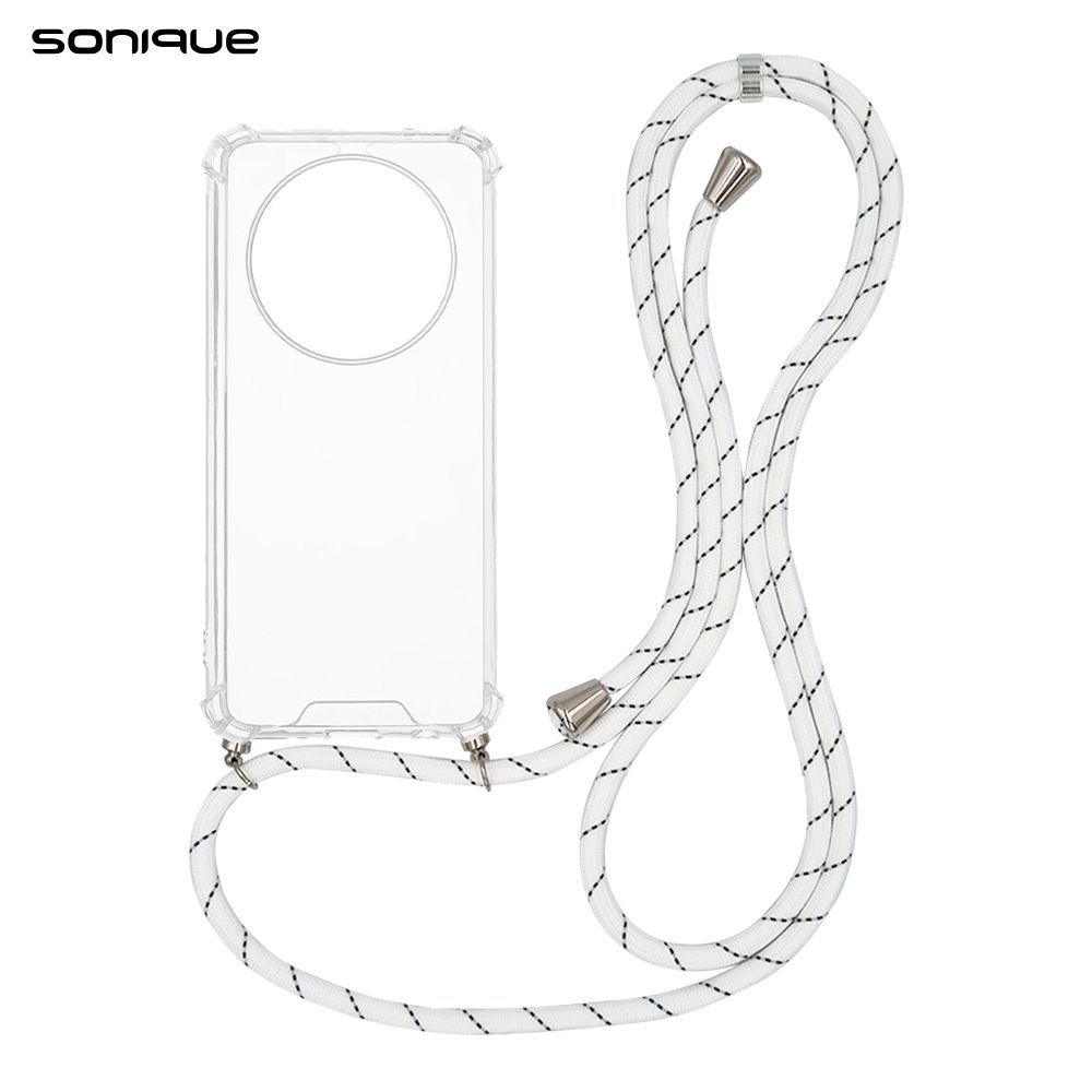 Θήκη Σιλικόνης με Κορδόνι Sonique Armor Clear Oppo Reno12 F 5G / Oppo Reno12 FS 5G Rainbow Λευκό