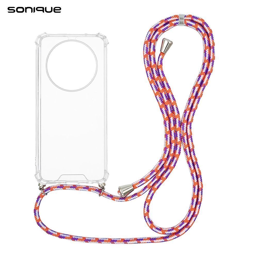 Θήκη Σιλικόνης με Κορδόνι Sonique Armor Clear Oppo Reno12 F 5G / Oppo Reno12 FS 5G Rainbow Κοραλλί