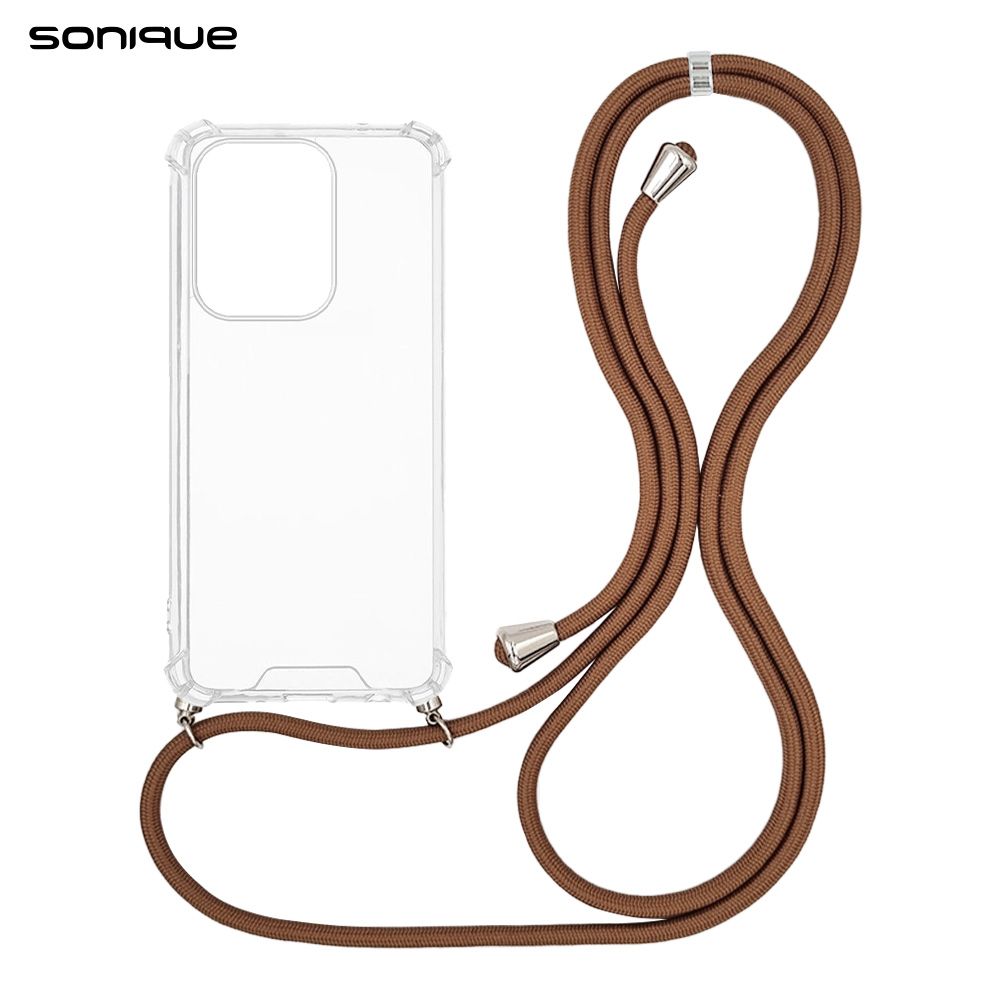Θήκη Σιλικόνης με Κορδόνι Sonique Armor Clear Oppo Reno13 5G Καφέ