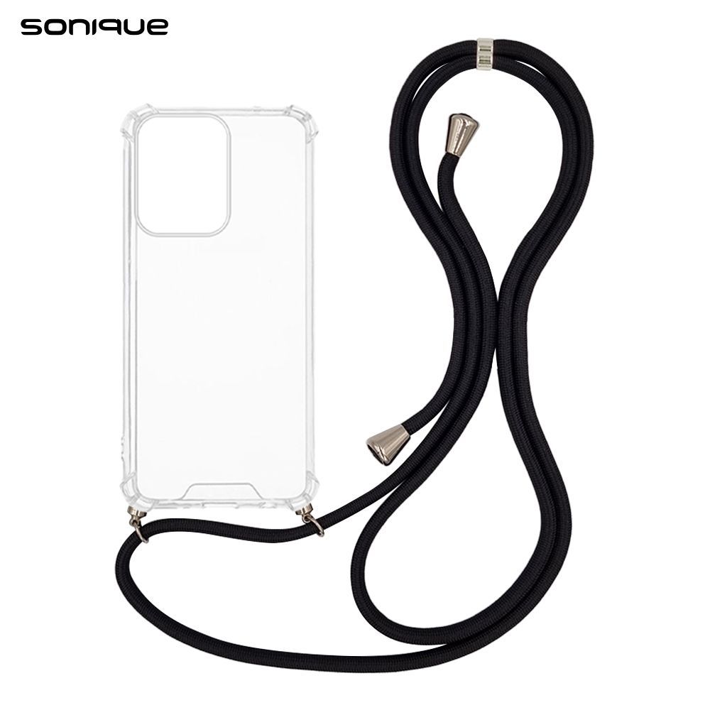 Θήκη Σιλικόνης με Κορδόνι Sonique Armor Clear Oppo Reno13 Pro 5G Μαύρο