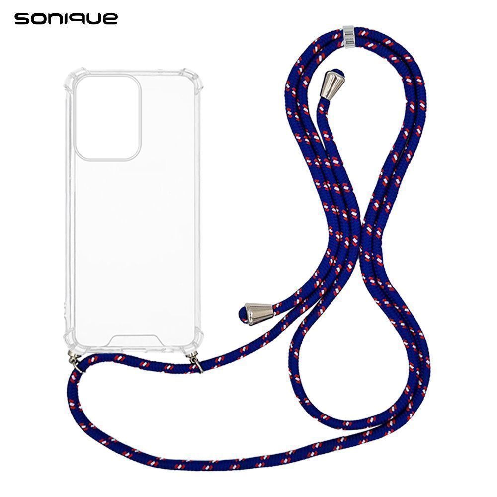 Θήκη Σιλικόνης με Κορδόνι Sonique Armor Clear Oppo Reno13 Pro 5G Rainbow Μπλε