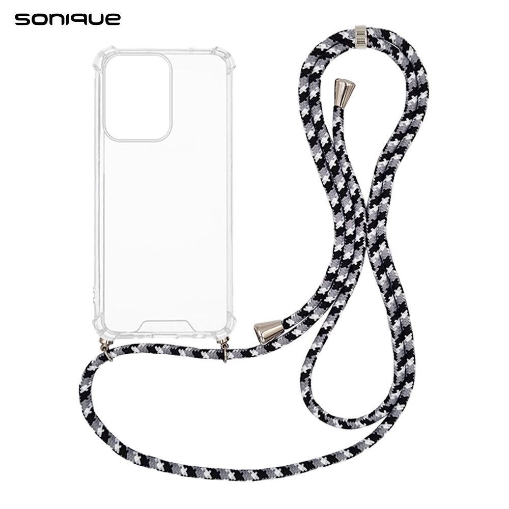 Θήκη Σιλικόνης με Κορδόνι Sonique Armor Clear Oppo Reno13 Pro 5G Rainbow Μαύρο