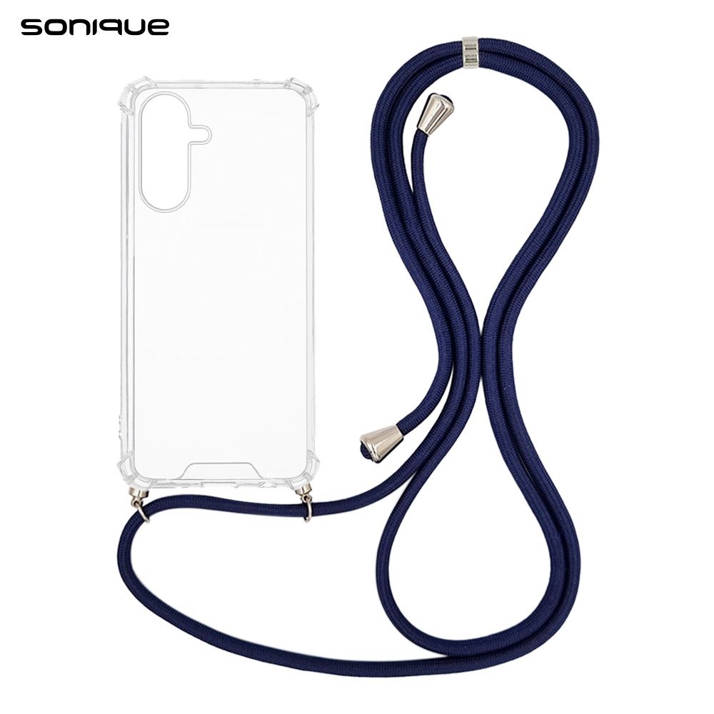 Θήκη Σιλικόνης με Κορδόνι Sonique Armor Clear Samsung Galaxy S25 FE Μπλε Σκούρο