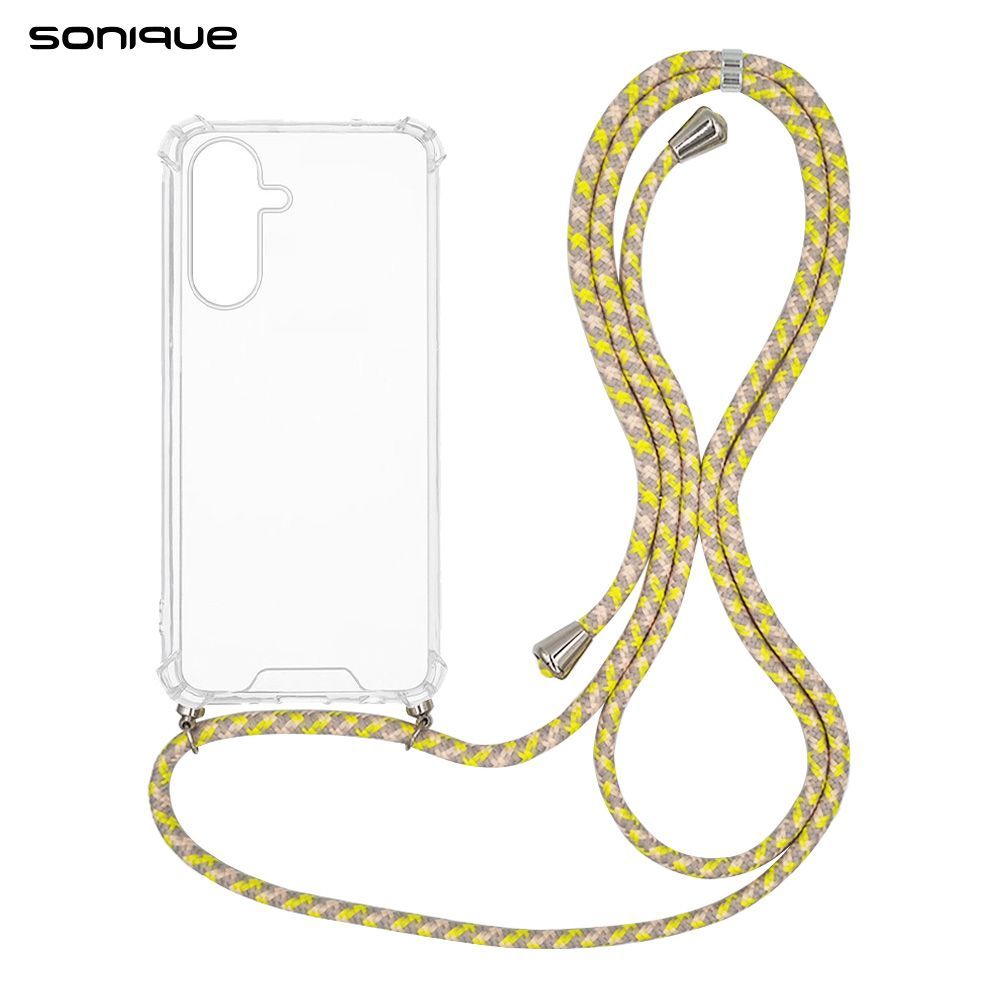 Θήκη Σιλικόνης με Κορδόνι Sonique Armor Clear Samsung Galaxy S25 FE Rainbow Κίτρινο