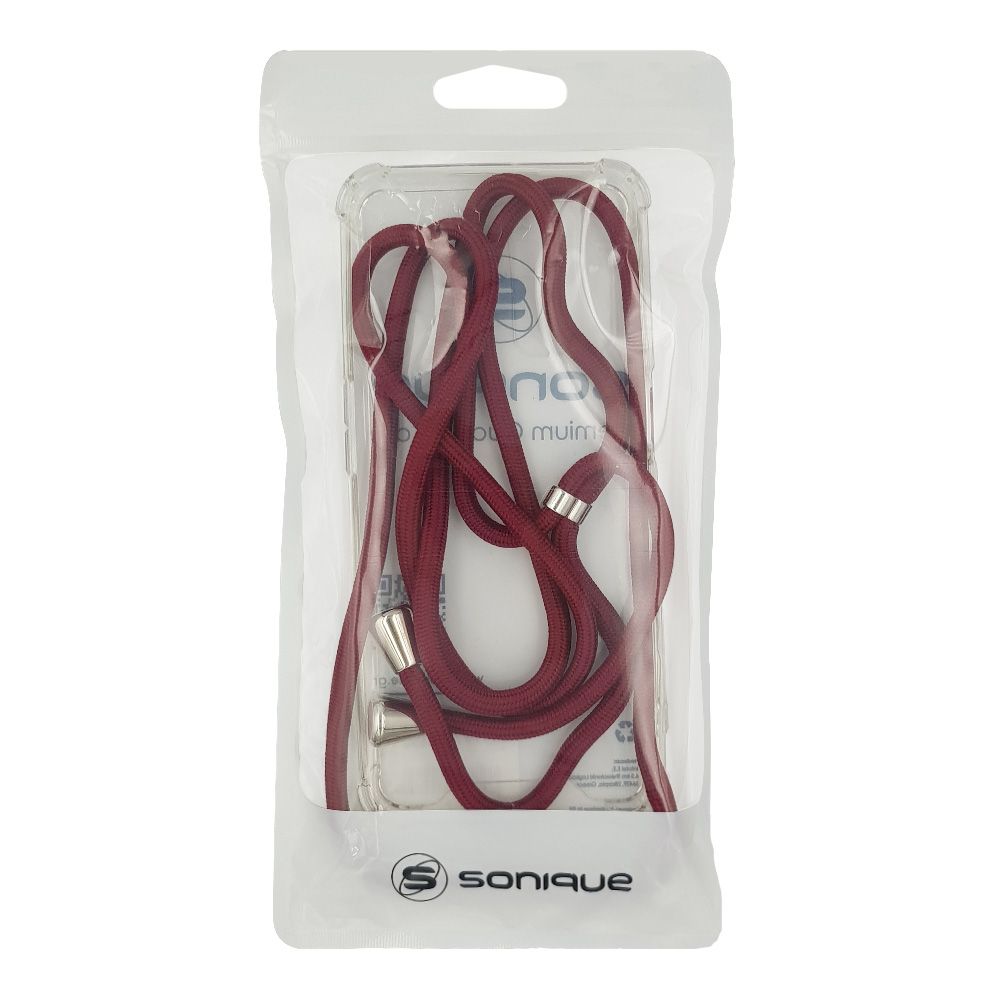 Θήκη Σιλικόνης με Κορδόνι Sonique Armor Clear Motorola Edge 40 Neo 5G Μπορντό