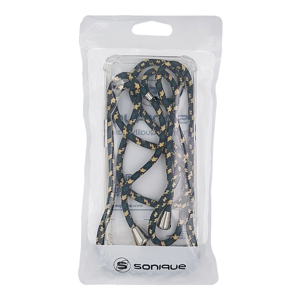 Θήκη Σιλικόνης με Κορδόνι Sonique Armor Clear Motorola Edge 50 Fusion 5G Rainbow Πράσινο