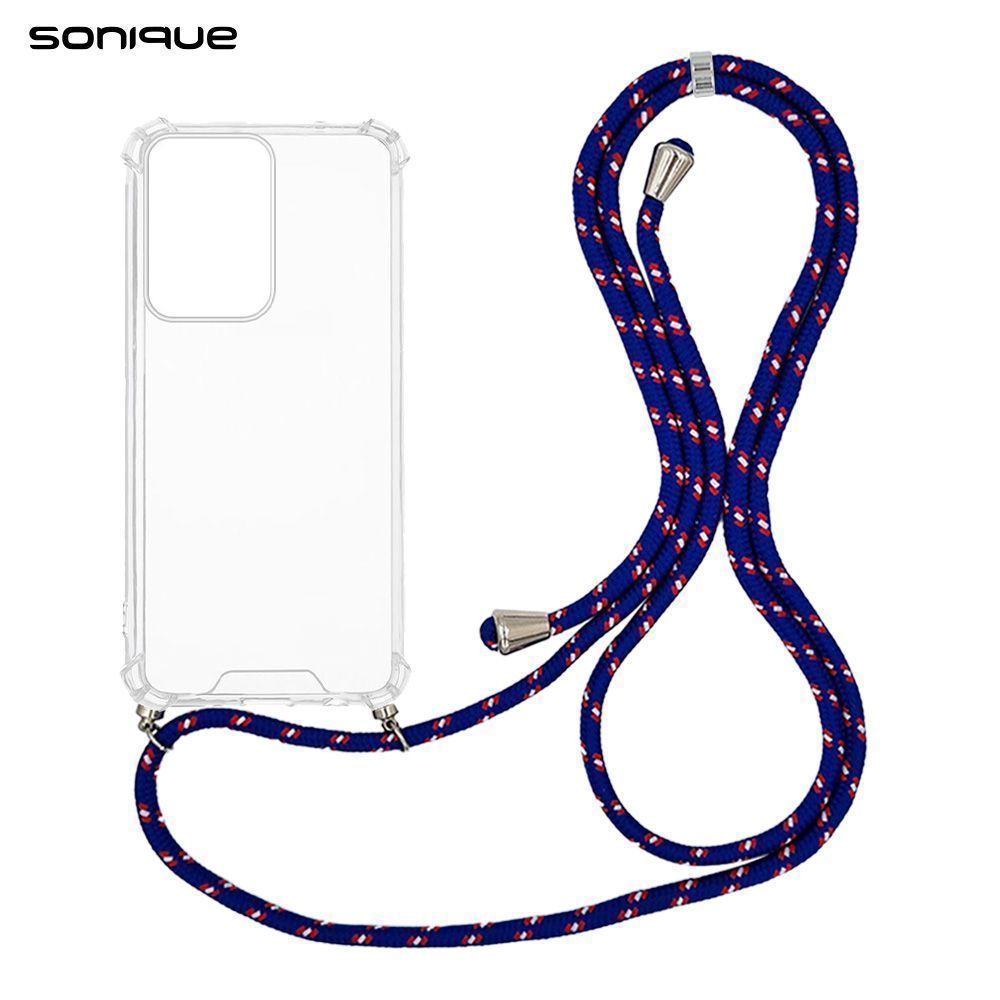 Θήκη Σιλικόνης με Κορδόνι Sonique Armor Clear Motorola Edge 50 Fusion 5G Rainbow Μπλε