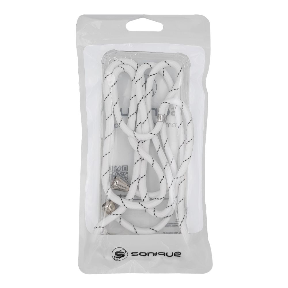 Θήκη Σιλικόνης με Κορδόνι Sonique Armor Clear Motorola Edge 50 Fusion 5G Rainbow Λευκό