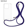 Θήκη Σιλικόνης με Κορδόνι Sonique Armor Clear Motorola Edge 60 Fusion 5G Rainbow Μπλε