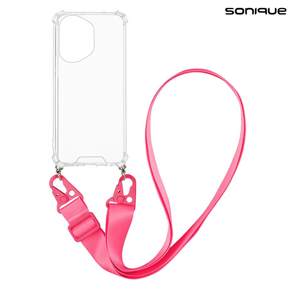 Θήκη Σιλικόνης με Strap Sonique Armor Clear Honor 400 5G Φούξια
