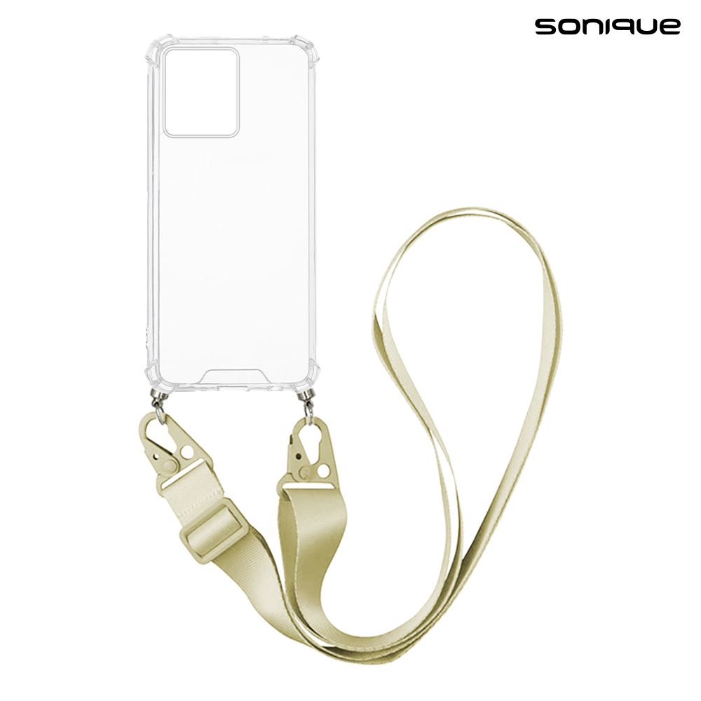 Θήκη Σιλικόνης με Strap Sonique Armor Clear Motorola Edge 40 Neo 5G Μπεζ