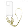 Θήκη Σιλικόνης με Strap Sonique Armor Clear Motorola Edge 40 Neo 5G Μπεζ