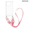 Θήκη Σιλικόνης με Strap Sonique Armor Clear Motorola Edge 60 Fusion 5G Ροζ
