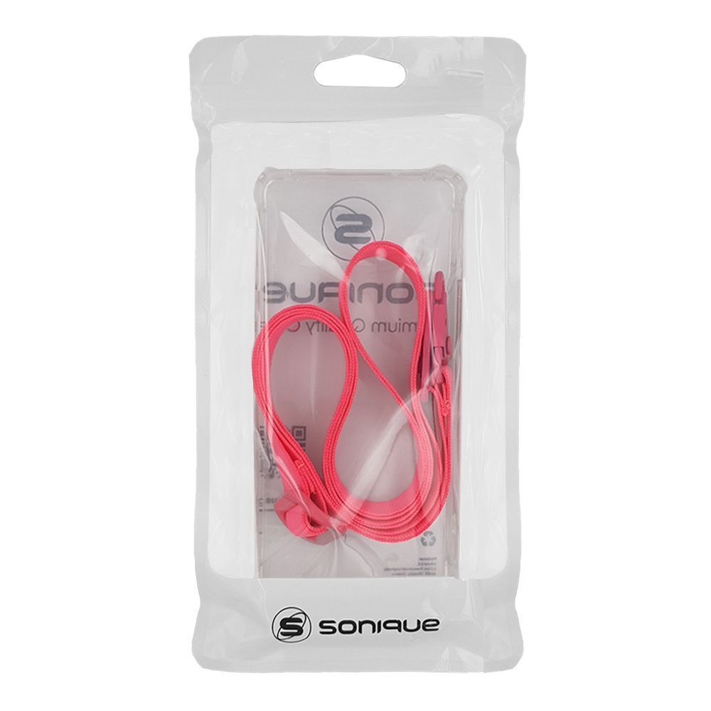Θήκη Σιλικόνης με Strap Sonique Armor Clear Motorola Edge 60 Fusion 5G Φούξια