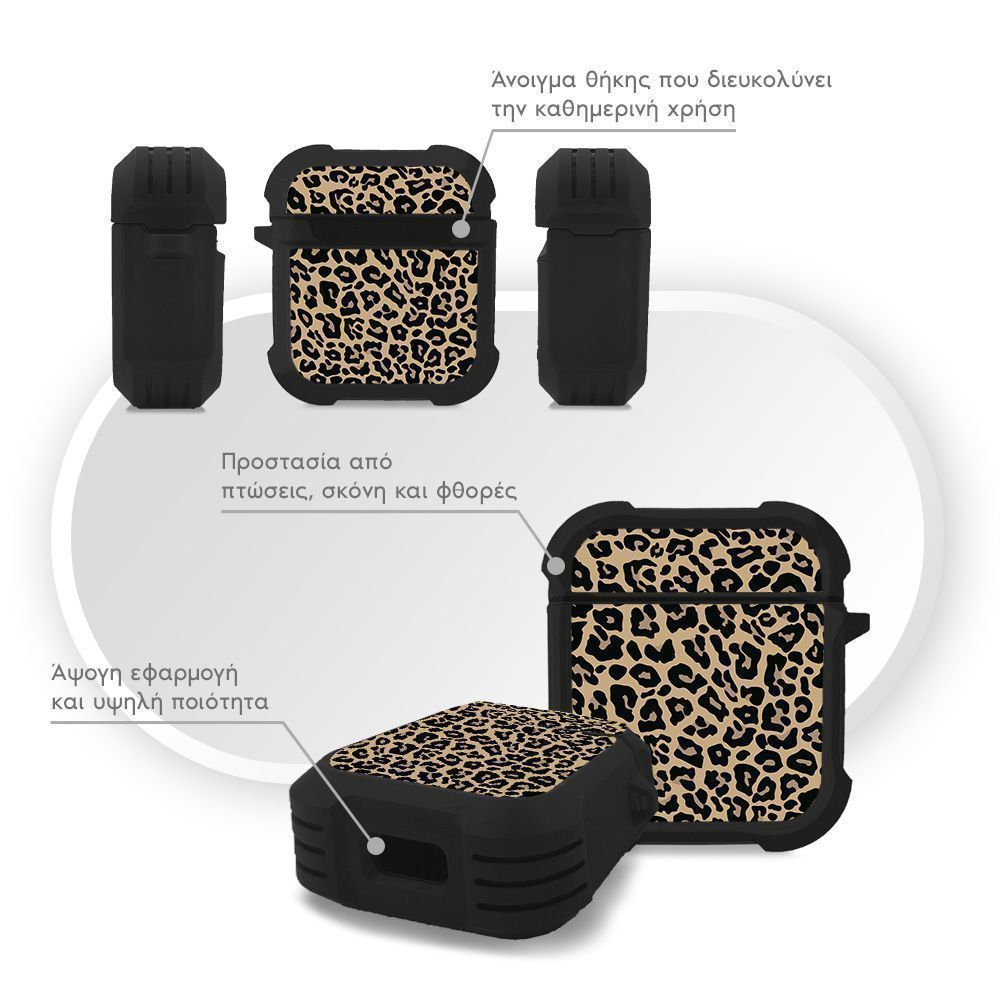 Θήκη Σιλικόνης Sonique Animal Print Series για AirPods 1/2 Leopard 01