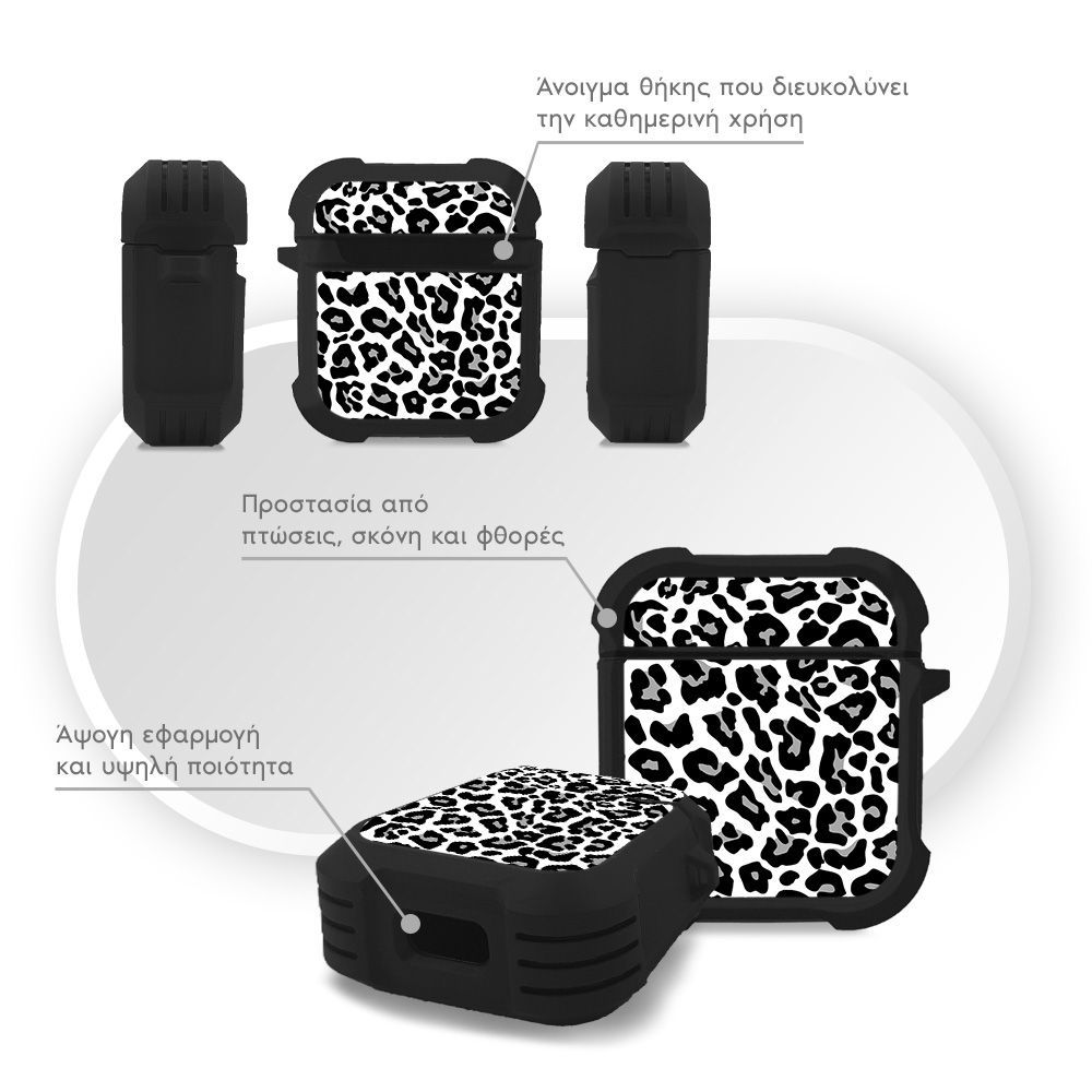 Θήκη Σιλικόνης Sonique Animal Print Series για AirPods 1/2 Leopard 03