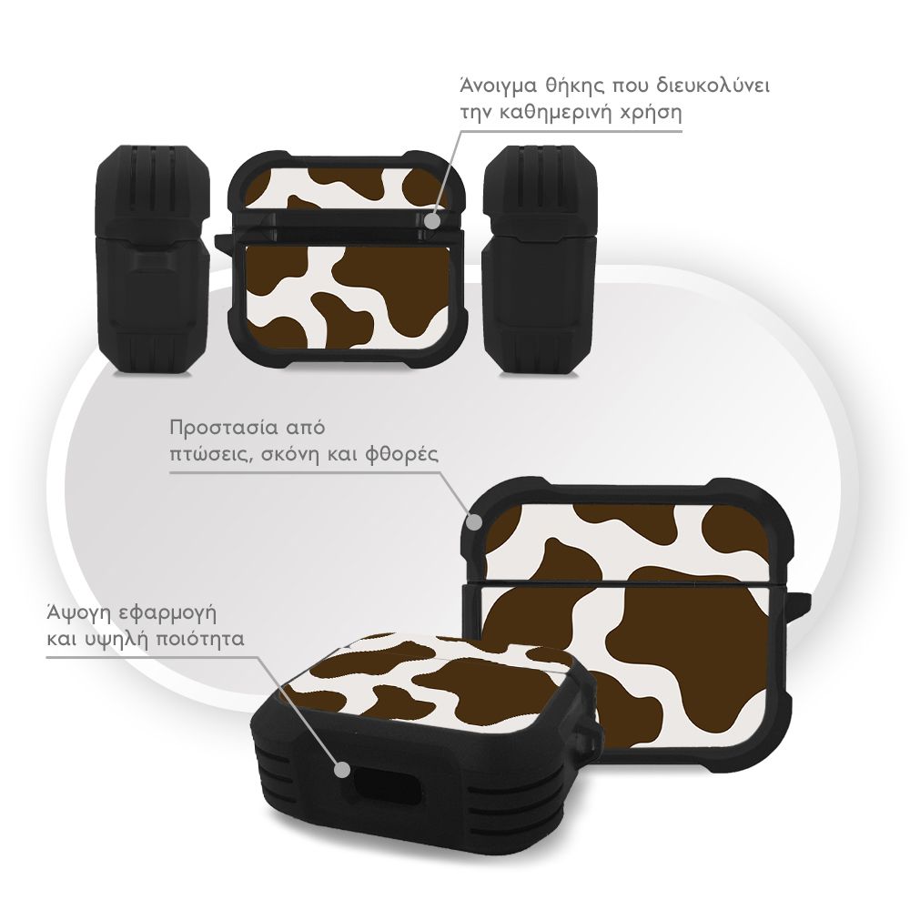 Θήκη Σιλικόνης Sonique Animal Print Series για AirPods 3 Cow 02