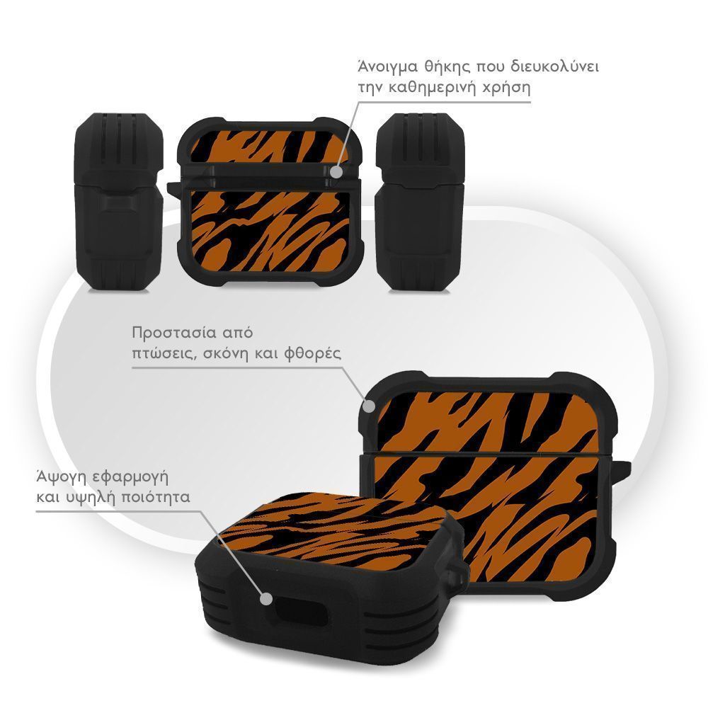 Θήκη Σιλικόνης Sonique Animal Print Series για AirPods 3 Tiger 01