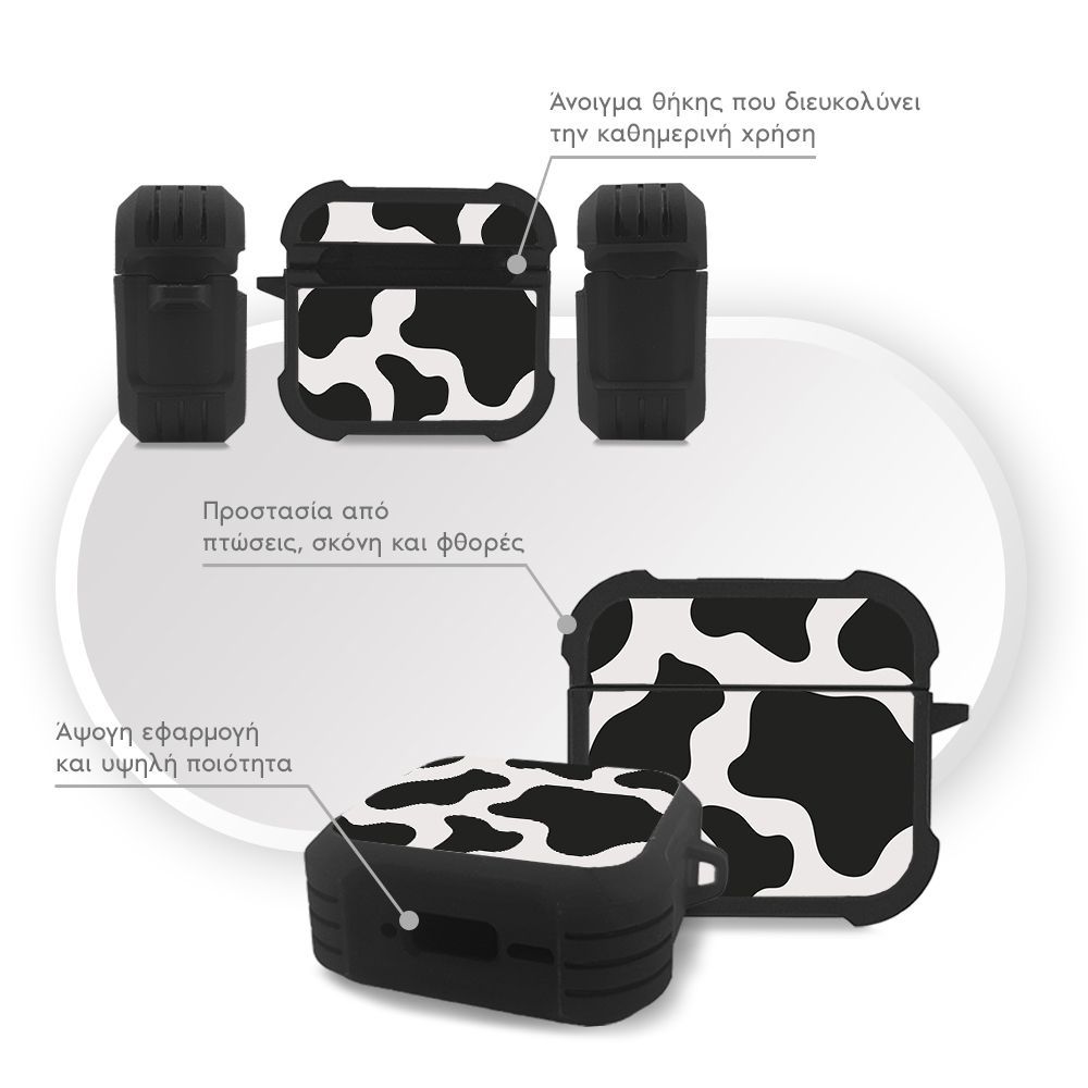 Θήκη Σιλικόνης Sonique Animal Print Series για AirPods 4 Cow 01