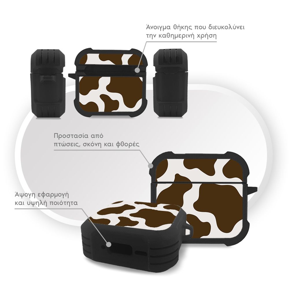 Θήκη Σιλικόνης Sonique Animal Print Series για AirPods 4 Cow 02