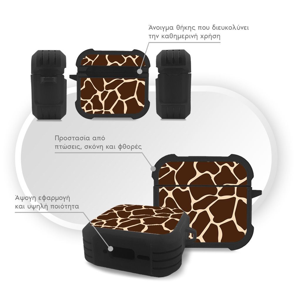 Θήκη Σιλικόνης Sonique Animal Print Series για AirPods 4 Giraffe 01