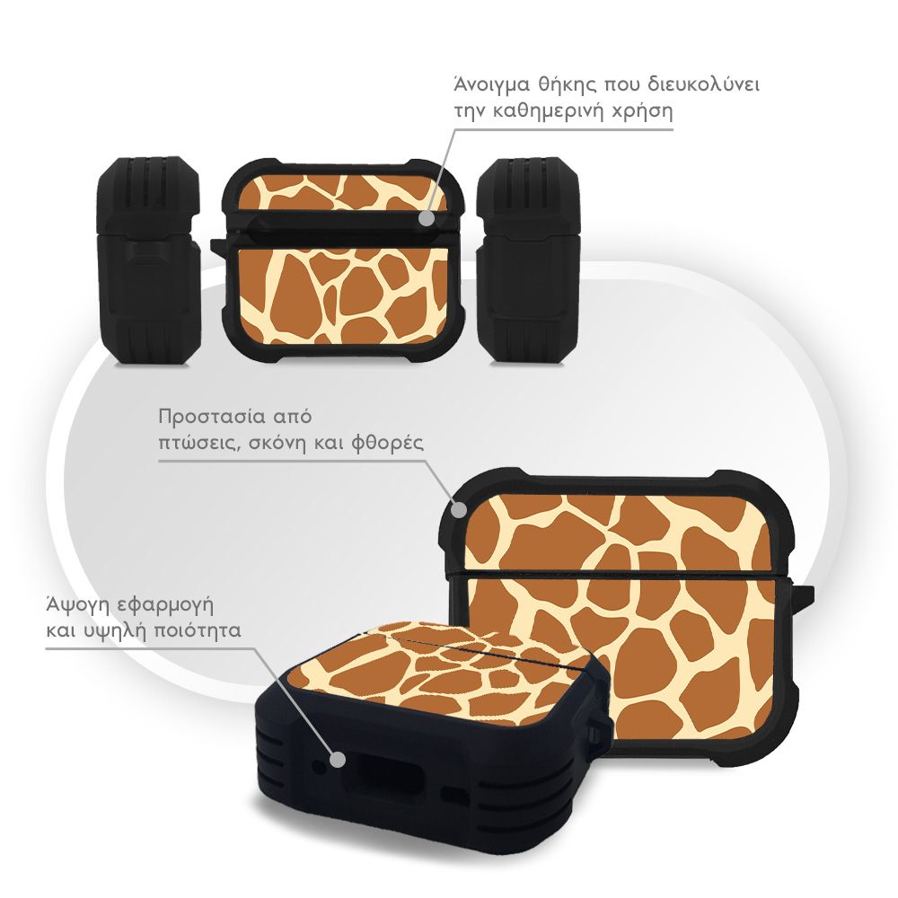 Θήκη Σιλικόνης Sonique Animal Print Series για AirPods Pro / Pro 2 Giraffe 02