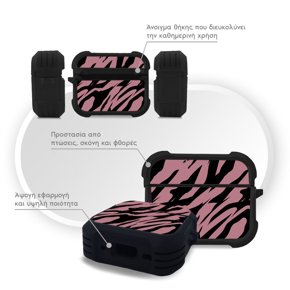 Θήκη Σιλικόνης Sonique Animal Print Series για AirPods Pro / Pro 2 Tiger 02