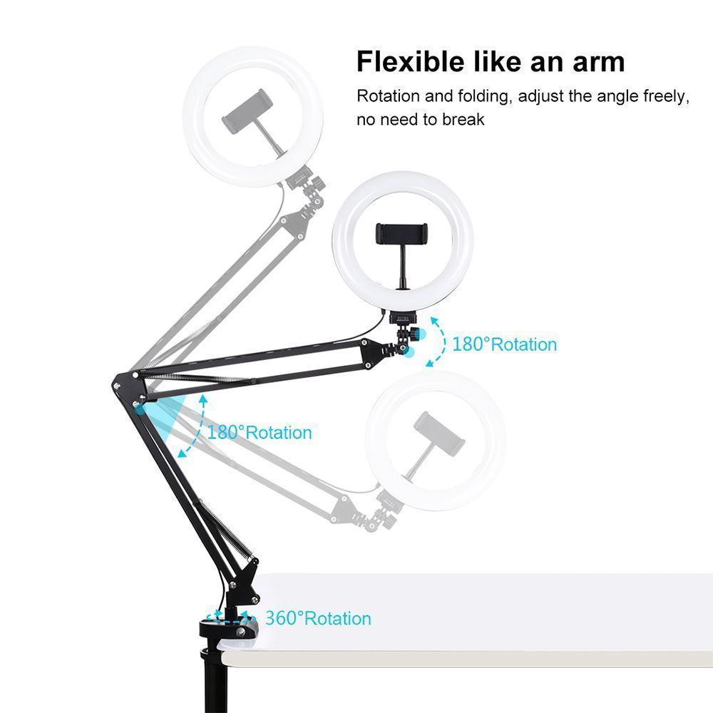 Ring Light LED Puluz 7.9" 20cm με Επιτραπέζια Βάση και Βάση Κινητού