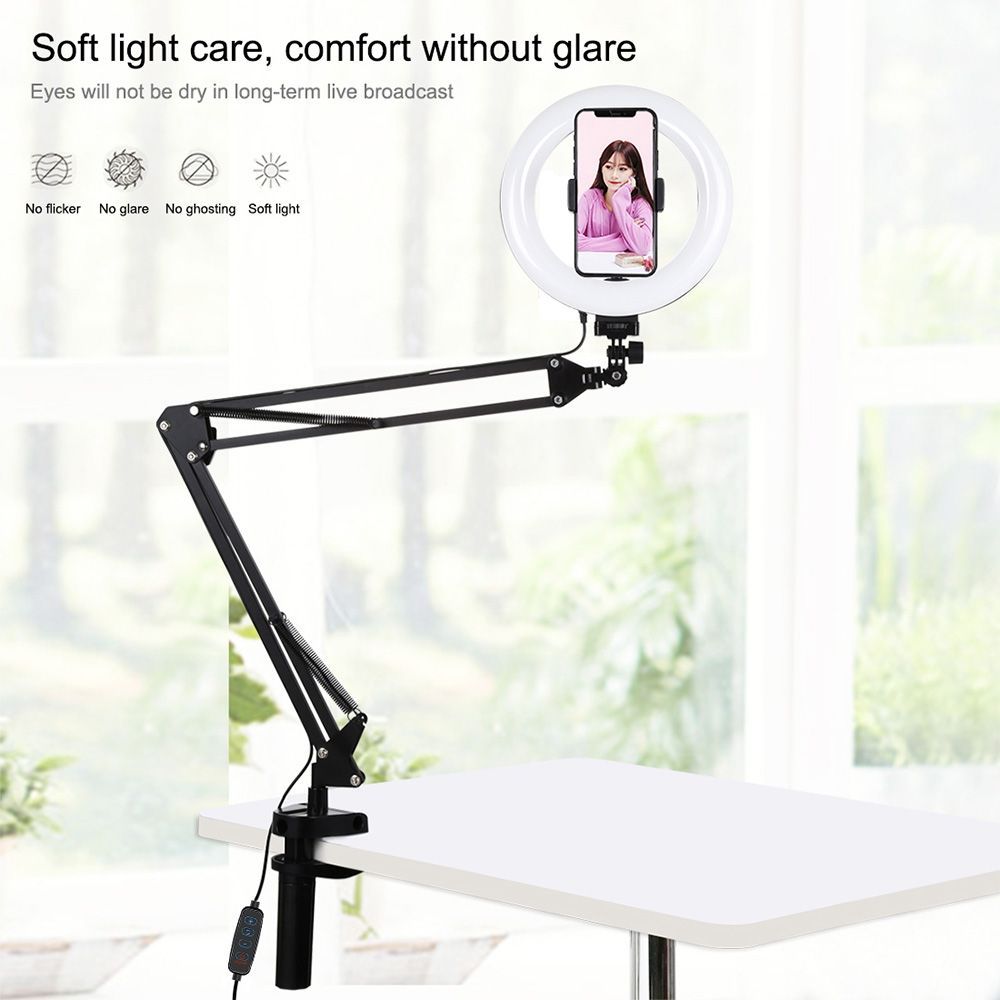 Ring Light LED Puluz 7.9" 20cm με Επιτραπέζια Βάση και Βάση Κινητού