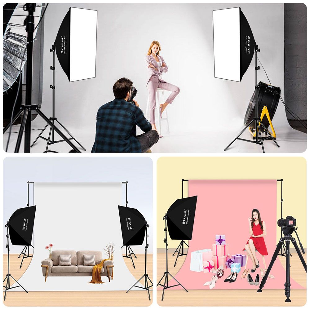 Puluz Σετ Φωτισμού Studio Softbox 50x70cm, Τρίποδο και Λάμπα LED 30W