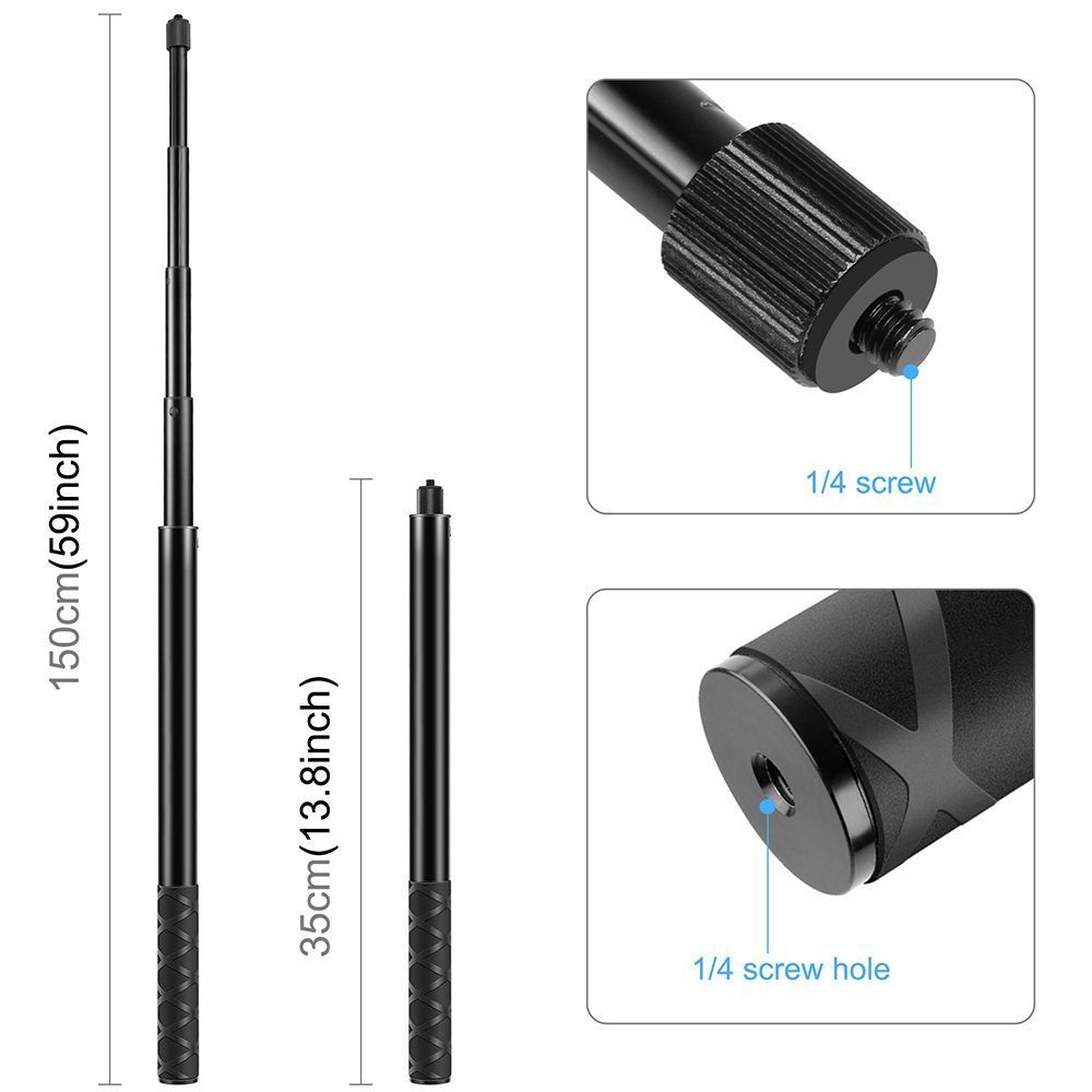 Puluz Metal Selfie Stick Monopod 150cm για GoPro / Action Cameras
