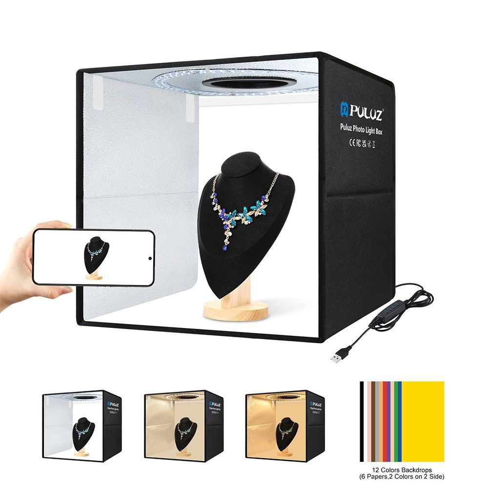 Puluz Φωτογραφικό Στούντιο Προϊόντων με 6 Double Backgrounds και LED Φωτισμό 40x40x40cm