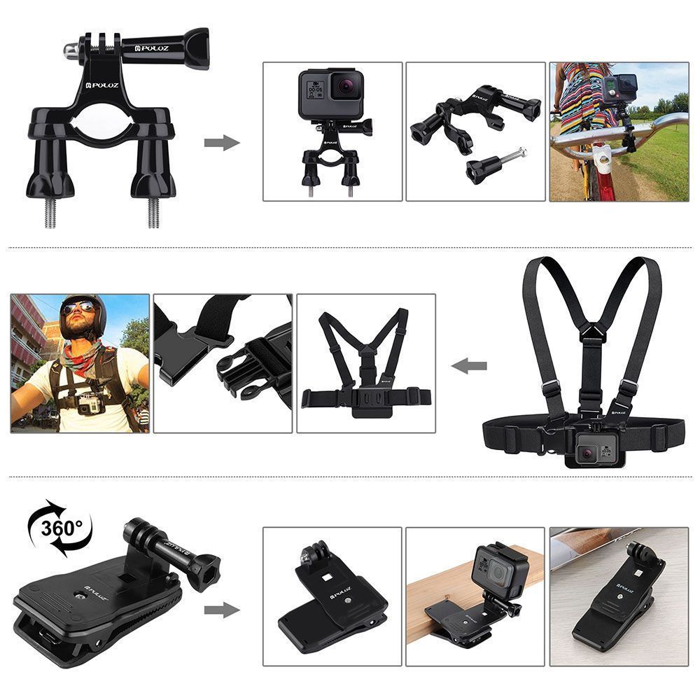 Puluz Σετ Αξεσουάρ 50-σε-1 για GoPro / Action Cameras